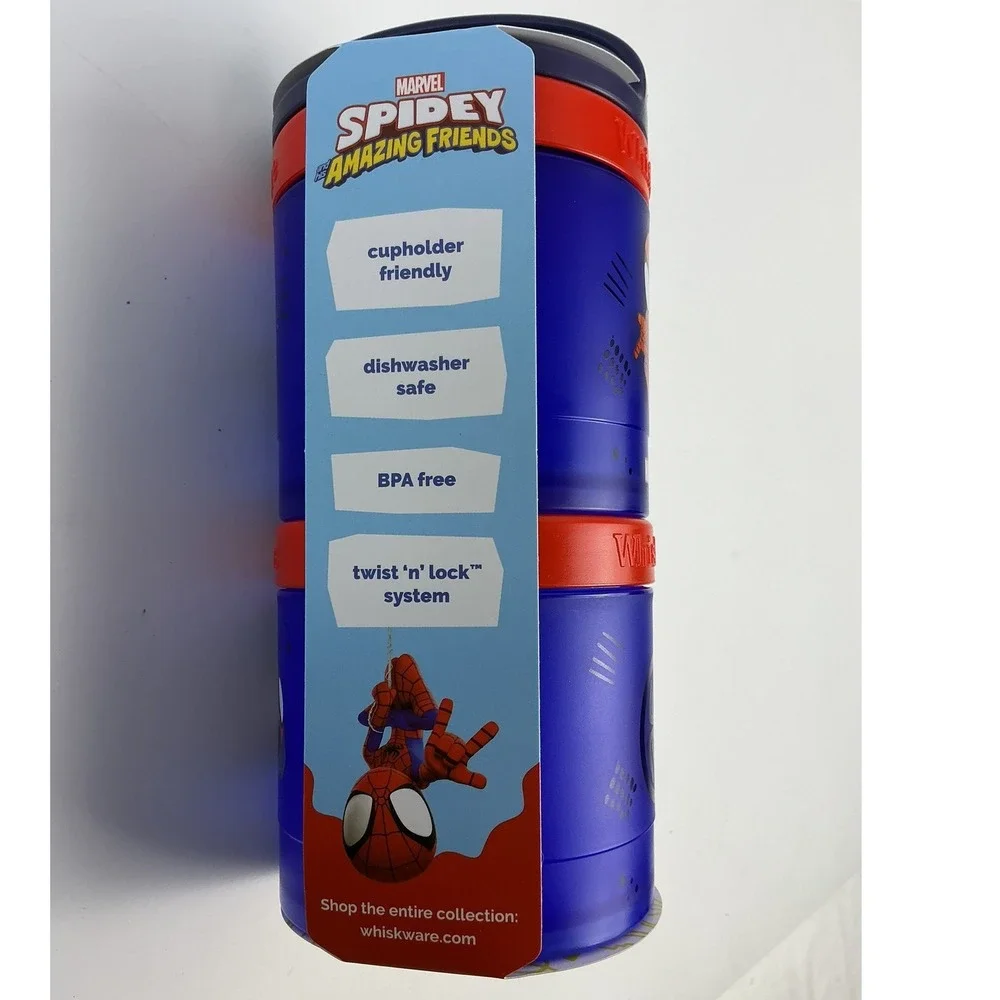 Marvel Spidey Amazing Friends Stackable Snack Container Two 1 Cup Jars Whiskware